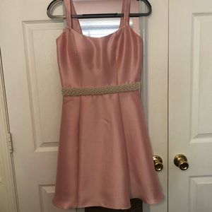 AshleyLAUREN pink cocktail dress with pearl belt